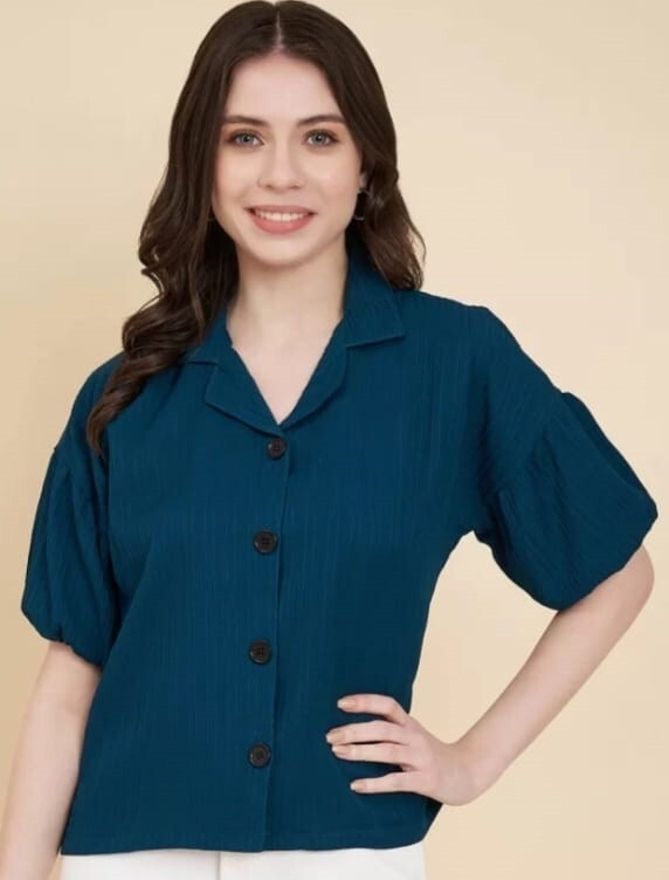 Women Regular Fit Self Design Lapel Collar Casual Shirt-image-46