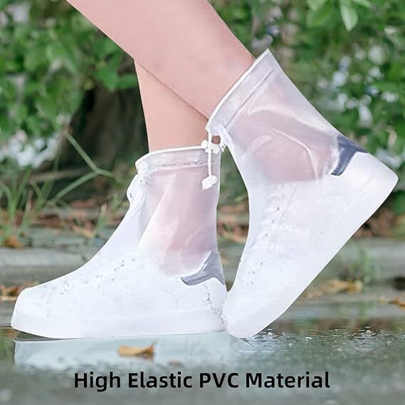 Rain Boots Shoe Covers Waterproof for Men Women Silicone WHITE Boots Shoe Cover-image-29