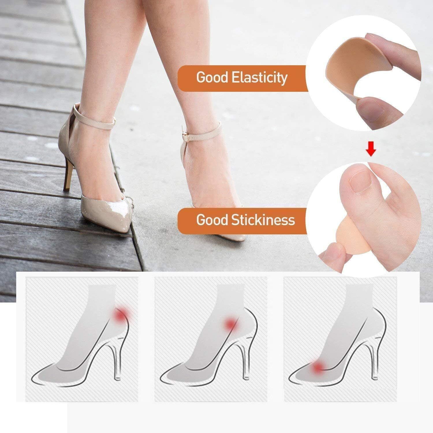 krishnaya Skin Friendly Heel Protection Stickers for Pain Free Walking 8 Pcs Form Heel Accessories Regular Shoe Insole-picture-21