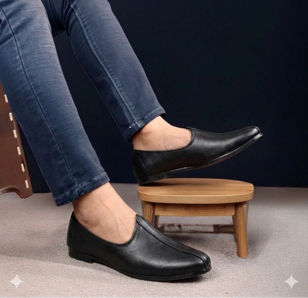 jaipur trendcraft Men's Jalsa Jutti,rajathani,jaipuri Jutis For Men BLACK Slip On For Men-picture-20