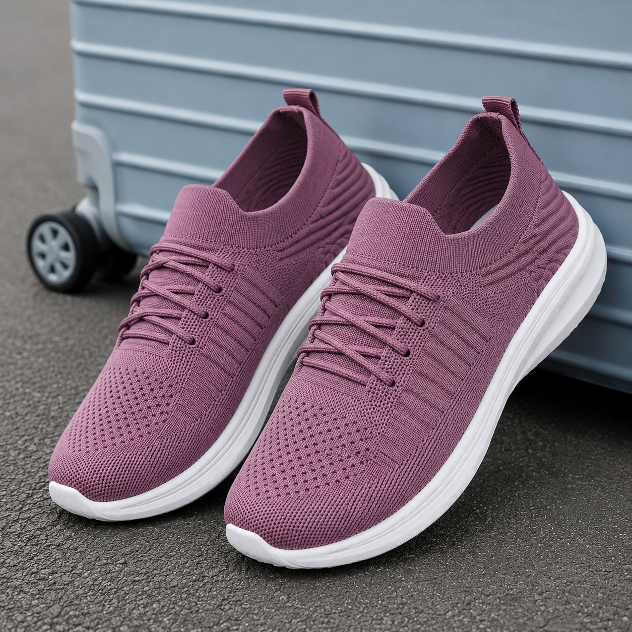 fooinq Stylish young female model wearing casual shoe Slip On Sneakers For Women-picture-29