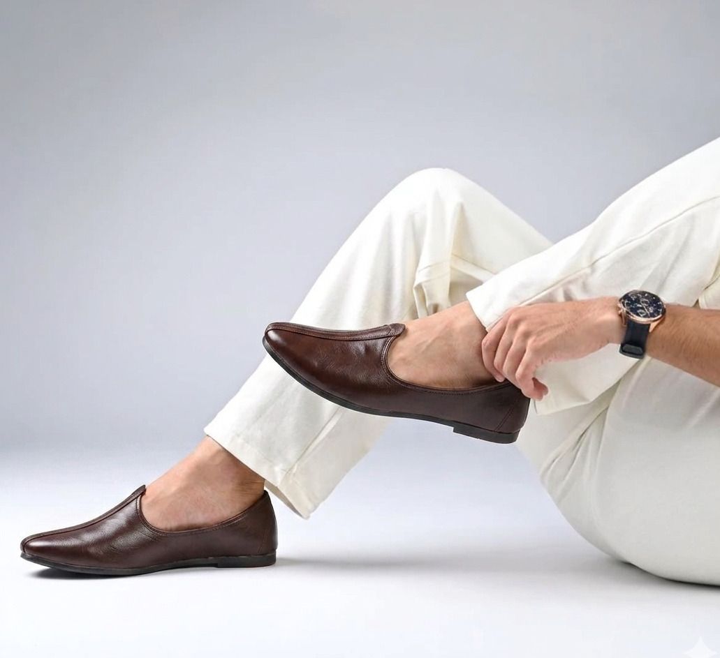 jaipur divinecraft Men's dark brown traditional mojaris,comfortable ethnic footwear For Men Slip On For Men-picture-29