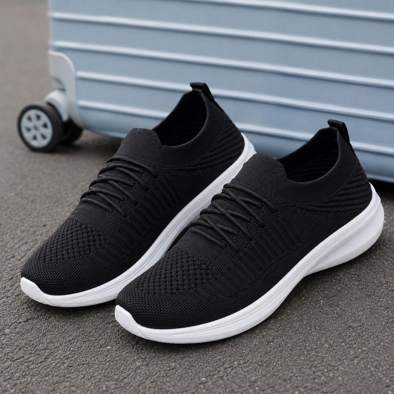 fooinq Stylish young female model wearing casual shoe Slip On Sneakers For Women-picture-31