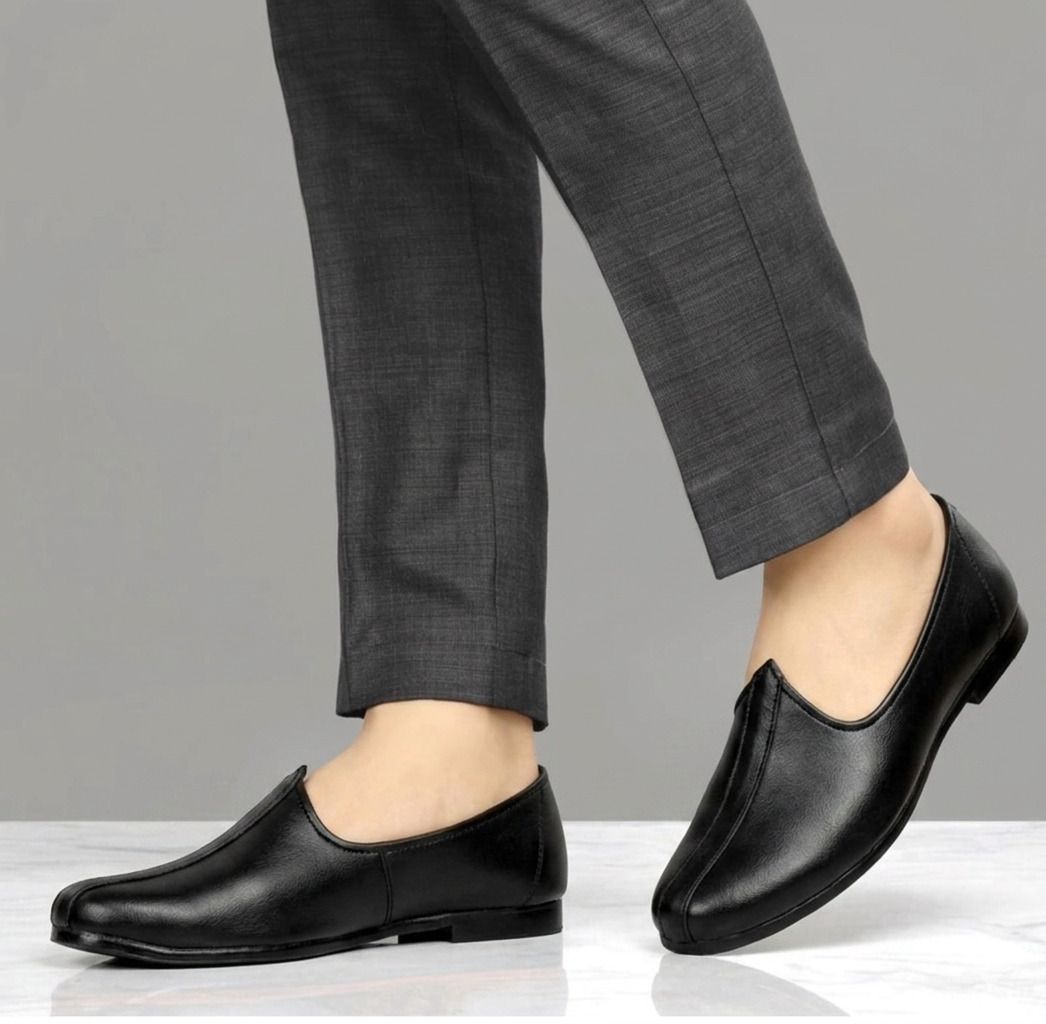 jaipur divinecraft Men's Jalsa Jutti,rajasthani,jaipuri Jutis For Men BLACK Slip On For Men-picture-5
