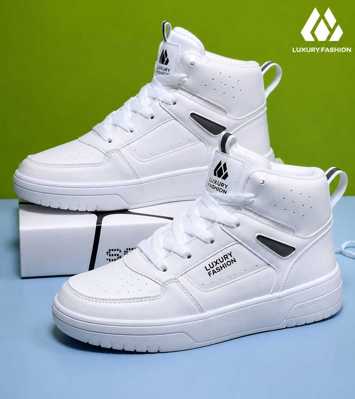 luxury fashion fashionable Stylish Light Weight casual Sneakers shoes white High Tops For Men-picture-16