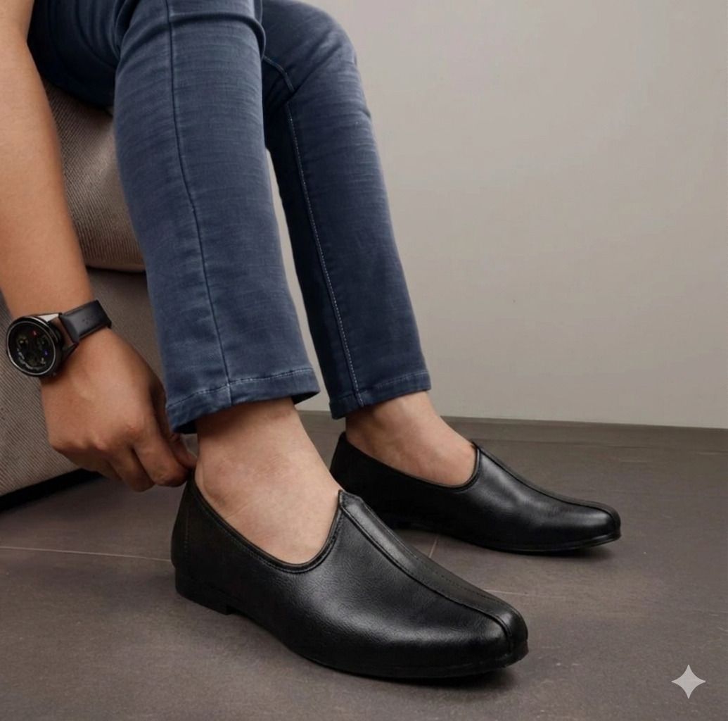 jaipur trendcraft Men's Jalsa Jutti,rajathani,jaipuri Jutis For Men BLACK Slip On For Men-picture-19