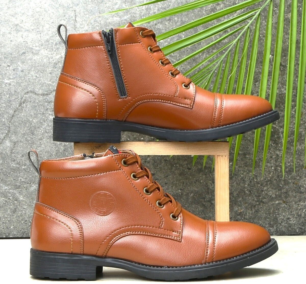 field care Mens Mid-top Comfort Uniform Casual Padded Cushioned Army Uniform Style Shoes Boots For Men-picture-28