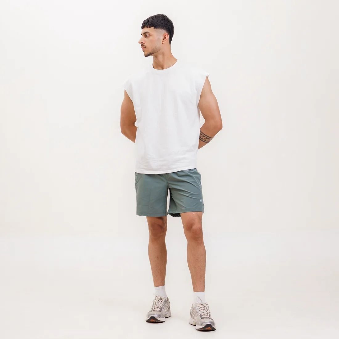 sweat supply Self Design Men Dark Green Sports Shorts-picture-41
