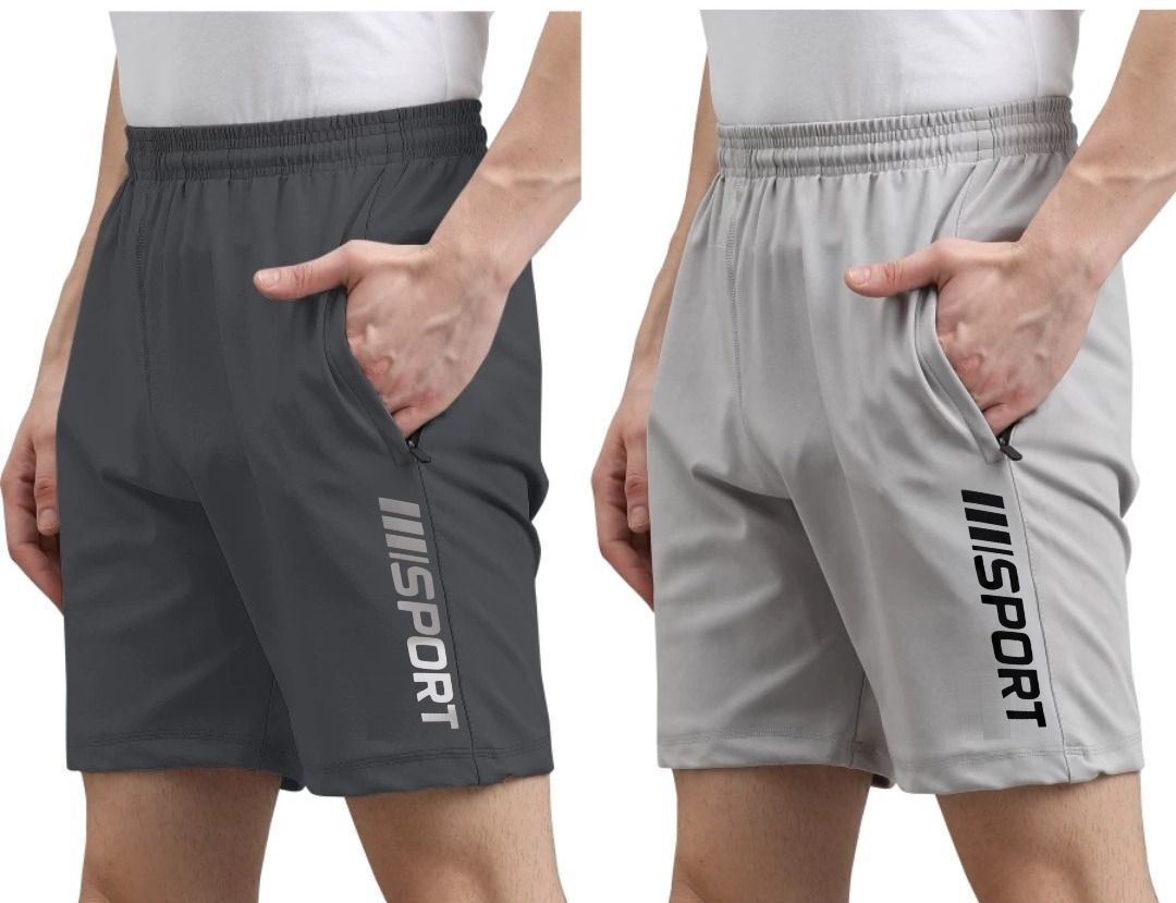 vanifit Pack of 2 Solid Men Black, Blue Sports Shorts-picture-26