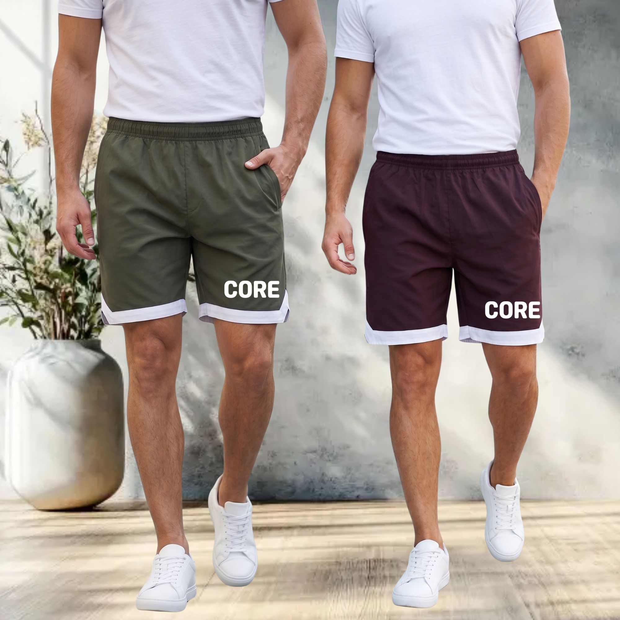 tthe dreams Pack of 2 Solid Men Dark Green, Maroon Gym Shorts, Sports Shorts, Regular Shorts, Running Shorts, Casual Shorts-picture-25