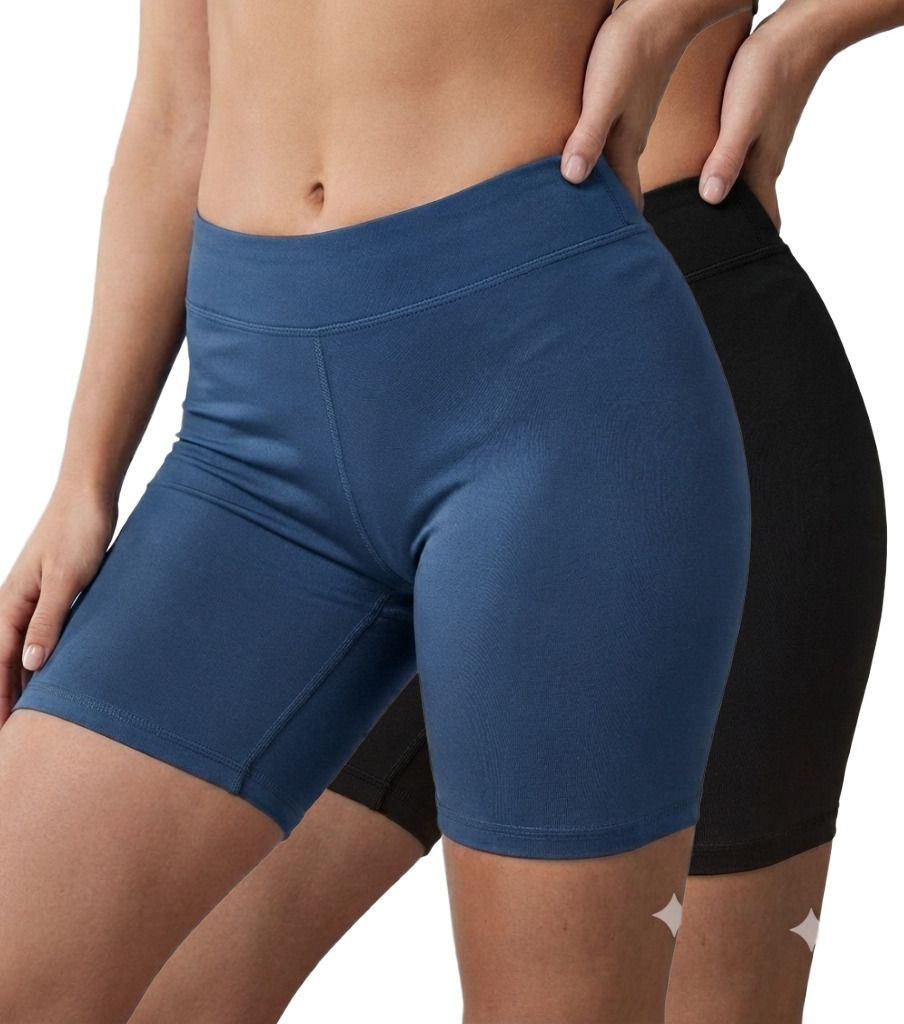 ayvina Pack of 2 Solid Women Multicolor Gym Shorts-picture-27
