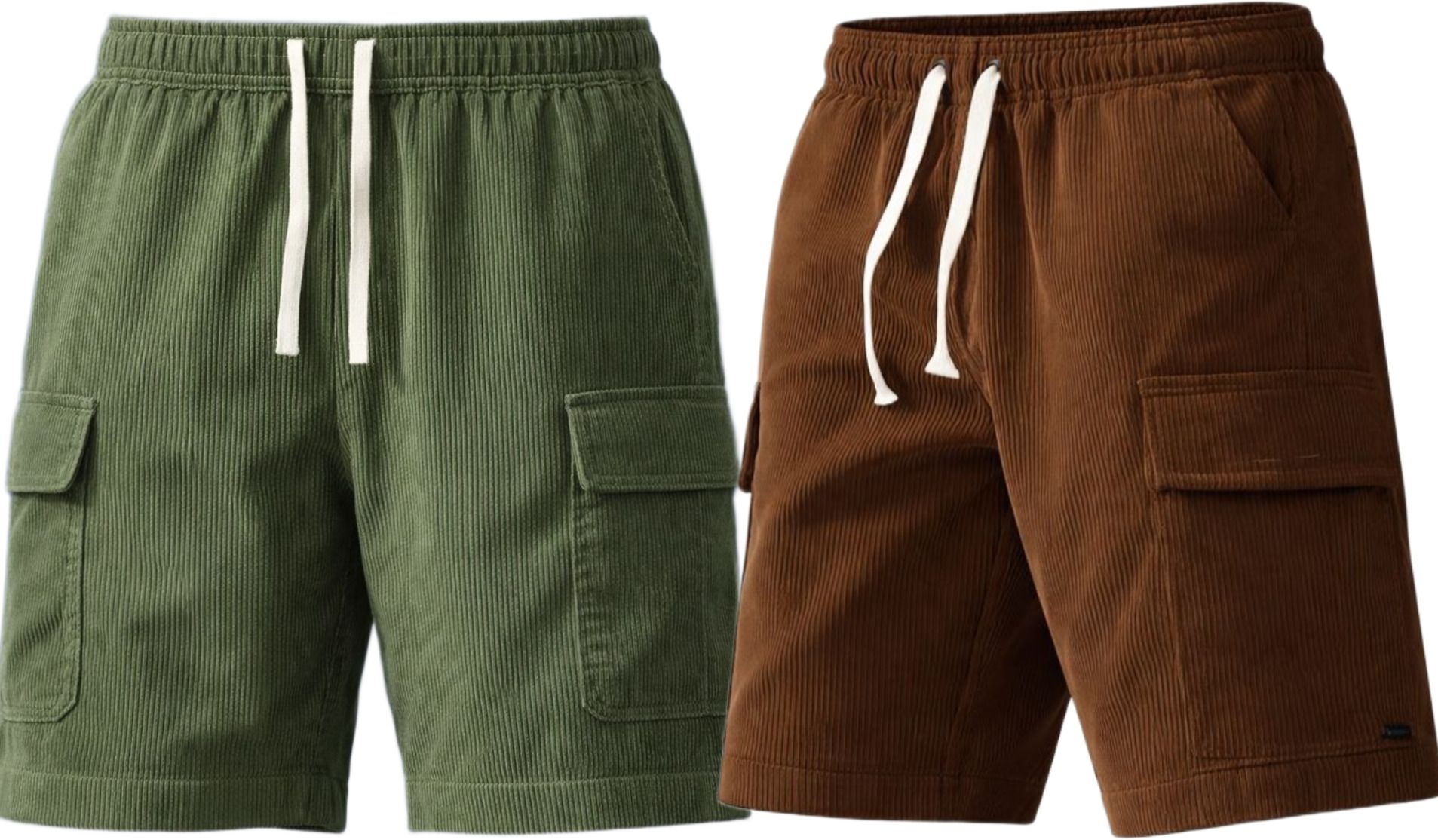 Solid Men Green, Brown Cargo Shorts