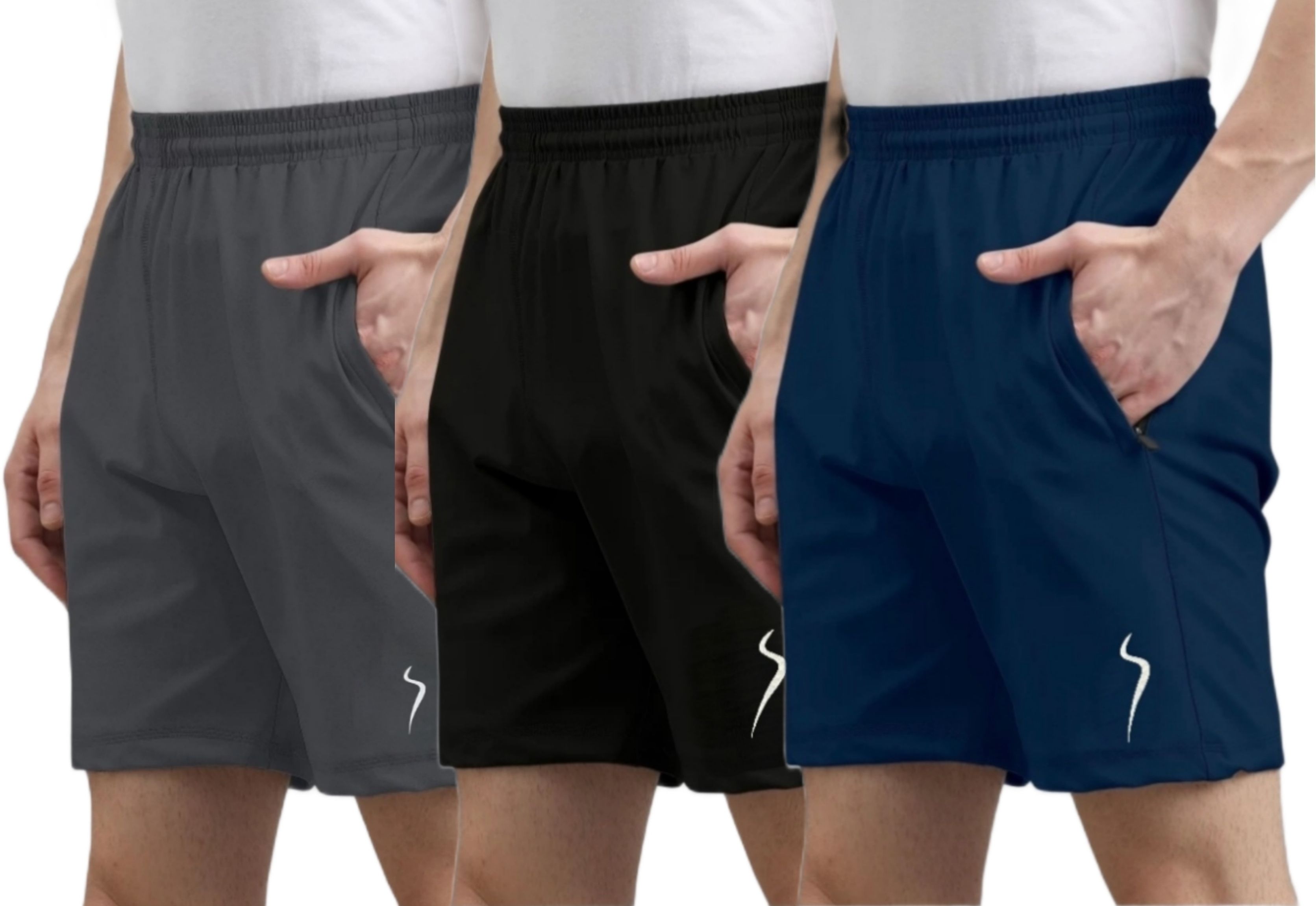 karwa Pack of 3 Solid Men Multicolor Sports Shorts-picture-43