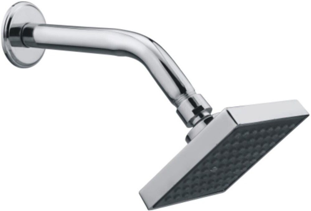 4x4 Inches Square Overhead Shower With 9 Inches SS Round Arm For Bathroom Fixed Mount-image-3