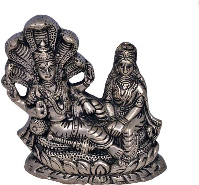 somendraa Divine Lakshmi Narayana Idol – Lord Vishnu & Mata Lakshmi on Sheshnag Decorative Showpiece - 7 cm-picture-19