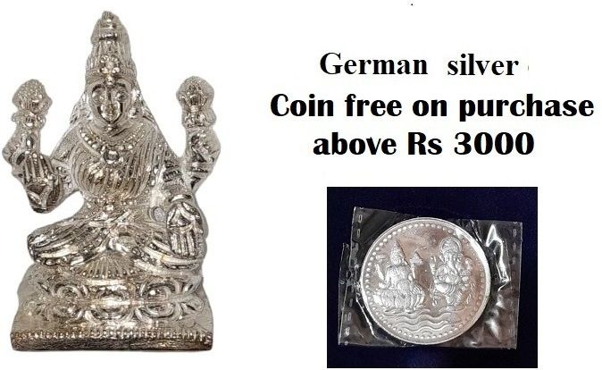 manojit Silver 999 Lord Lakshmi Statue, 20+ GMS Silver God Murti for Home Pooja Decorative Showpiece - 6.5 cm-picture-20