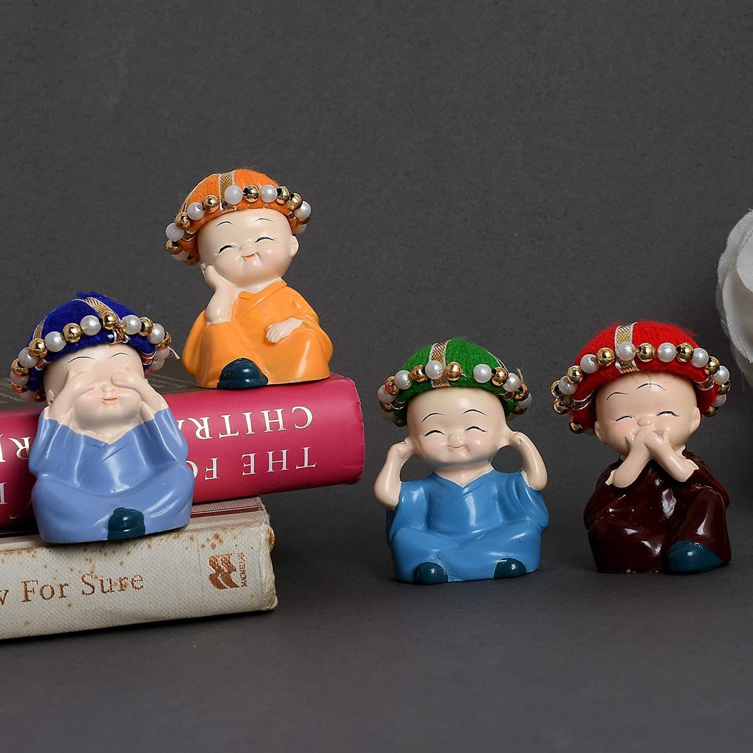 unicorn shoppe baby monk set of 4 Decorative Showpiece - 5 cm-picture-13