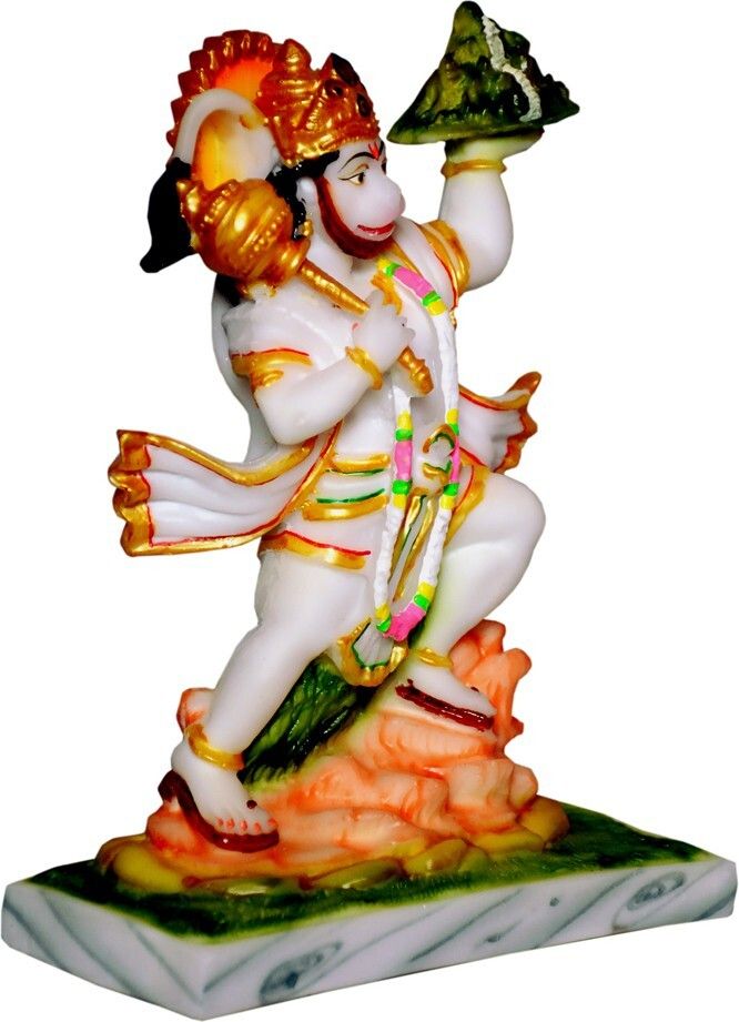 Sidh Hanuman Ji Statue Murti Marble Finish , Hanuman Idol , Decorative Showpiece - 21.5 cm-image-1