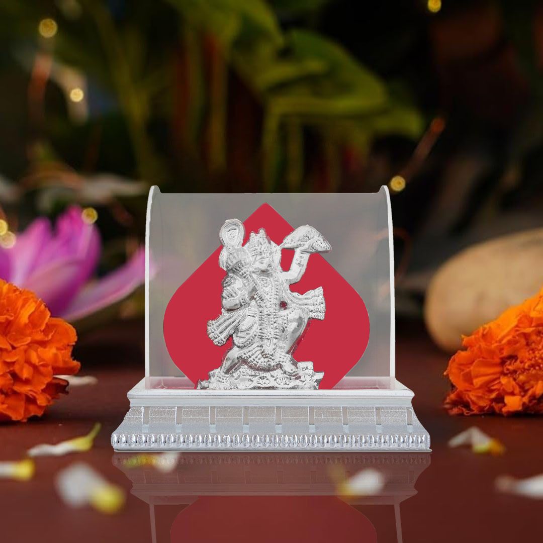 shubhsan Lord Hanuman Acrylic Idol with Dome for Car Dashboard | Hanuman Ji Murti Decorative Showpiece - 7.5 cm-picture-39