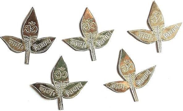 shree shyam enterprises ASTRO-D 999 Silver Belpatra Leaves for Lord Shiva Pooja 5pcs Decorative Showpiece - 5 cm-picture-22