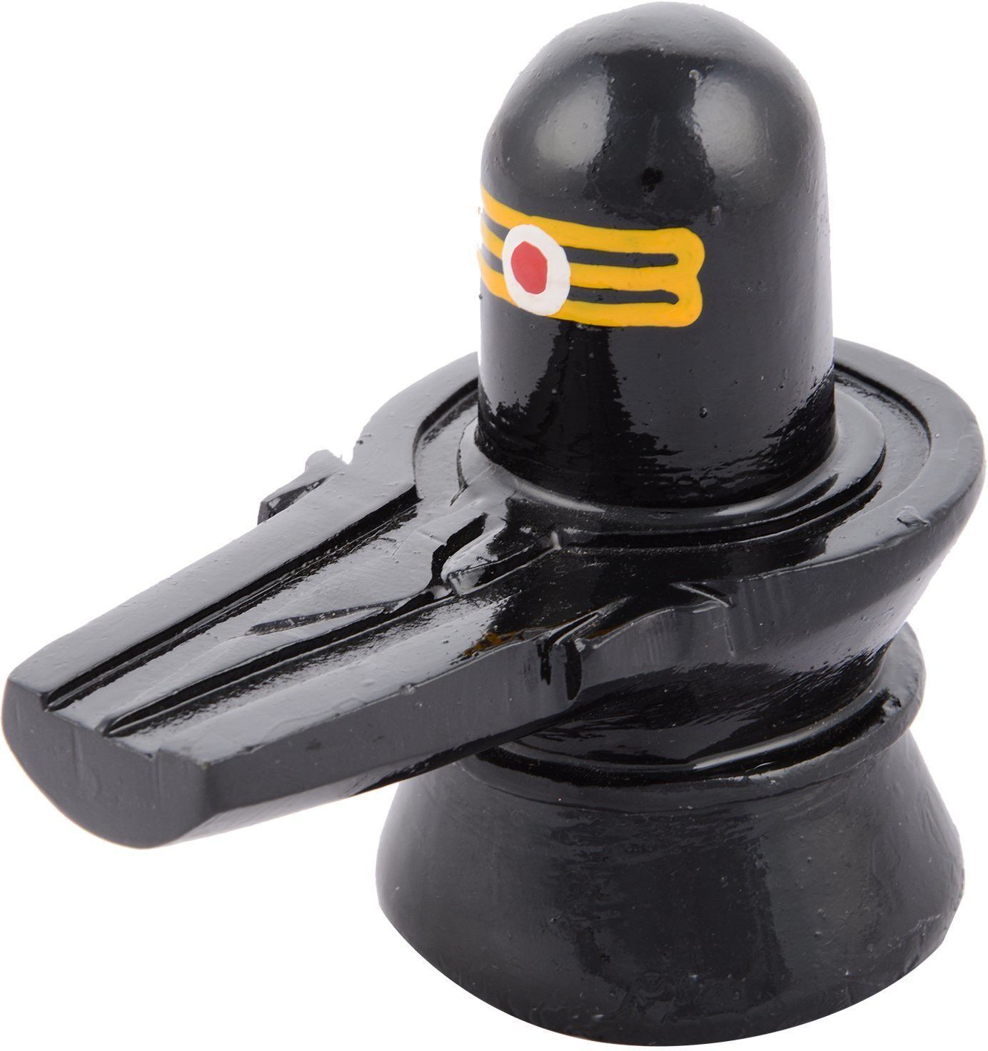BLACK MARBLE SHIVLING (WITHOUT YELLOW AND RED TEEKA) Decorative Showpiece - 13 cm-image-7