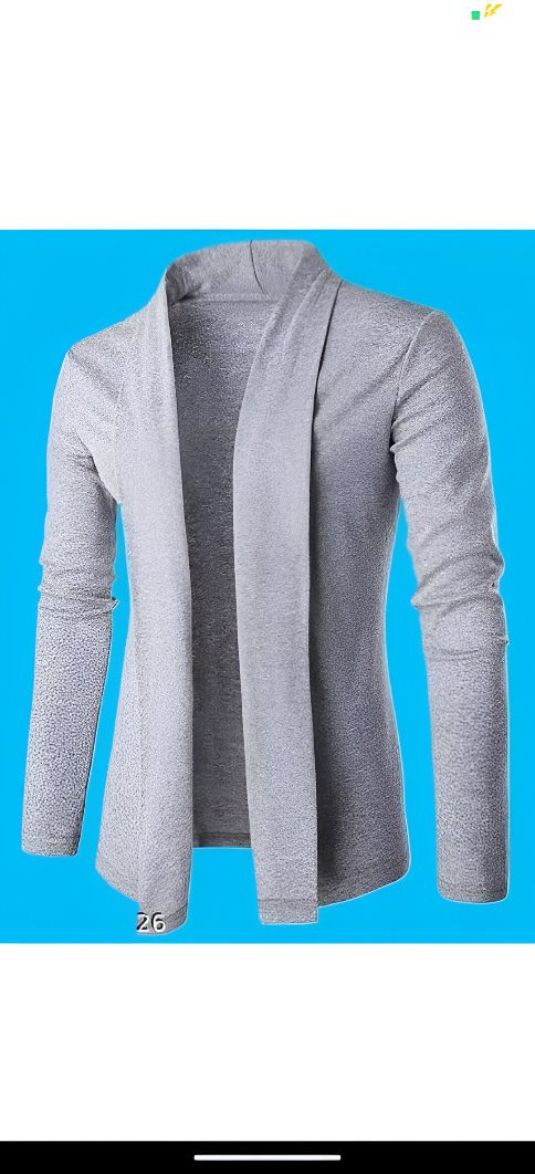 Men Straight Full Sleeve Grey Shrug