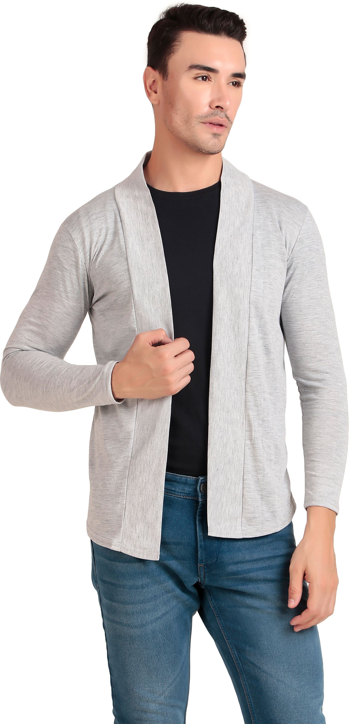 Men Jacket Style Full Sleeve Grey Shrug