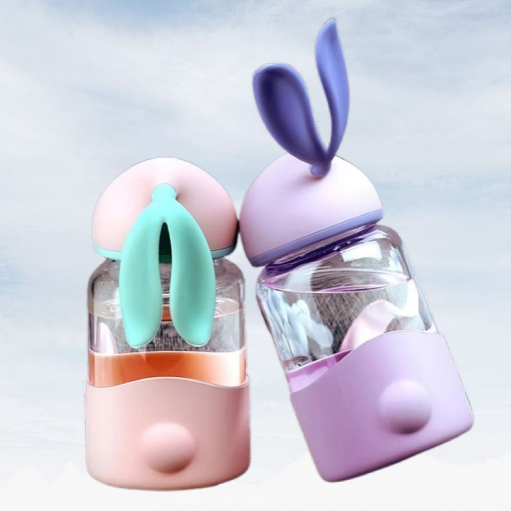 Rabbit Ear Glass Bottle with Anti Slip Silicone Cover for Everyday Use-image-34