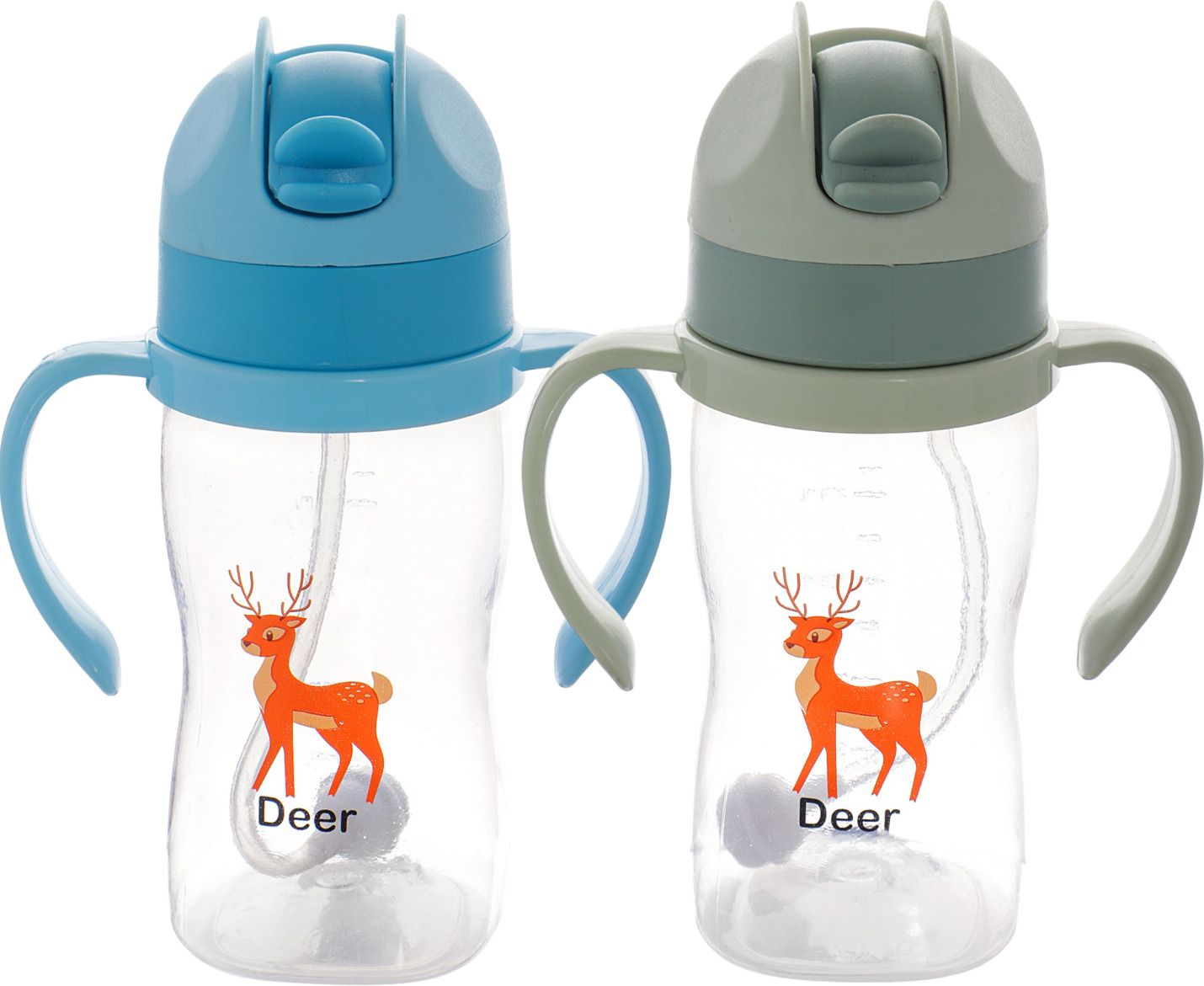 nabhya 2pc Transparent 300ml Spill-Proof Toddler Sippy Cup With Gravity Ball Straw-picture-36