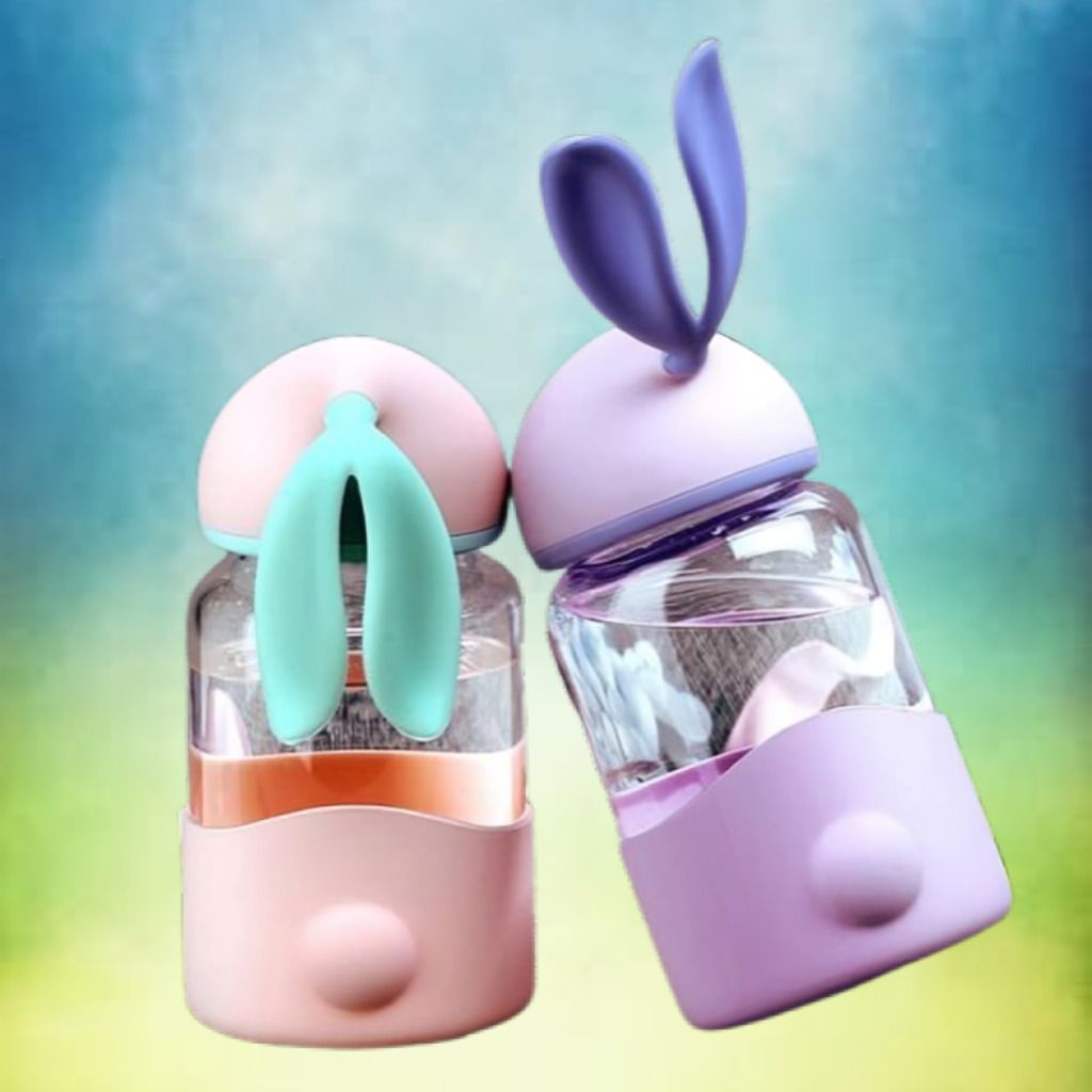 Leak Resistant Bunny Ear Glass Bottle with Premium Silicone Sleeve-image-35