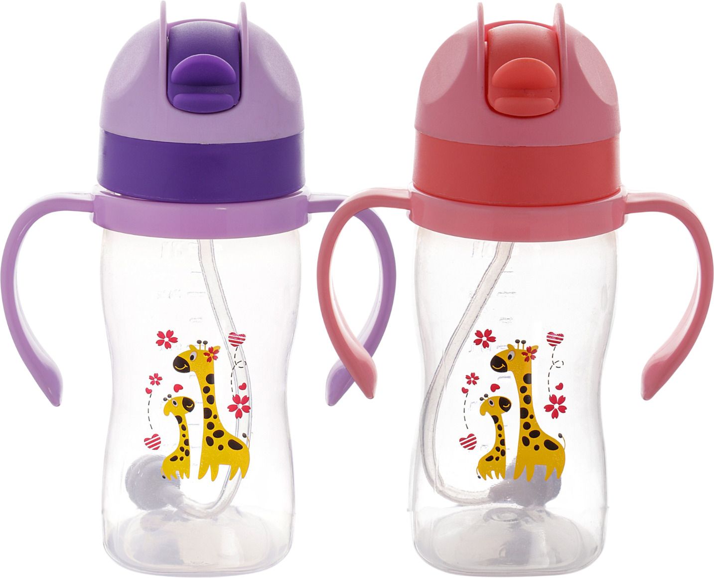 nabhya 2pc Transparent 300ml Spill-Proof Toddler Sippy Cup With Gravity Ball Straw-picture-21