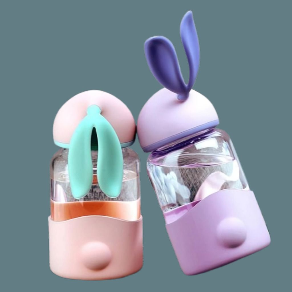 Rabbit Ear Glass Bottle with Protective Soft Silicone Bottom Cover-image-11