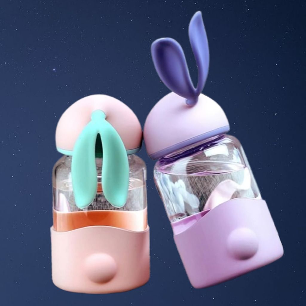Premium Rabbit Ear Glass Water Bottle with Durable Silicone Cover-image-40