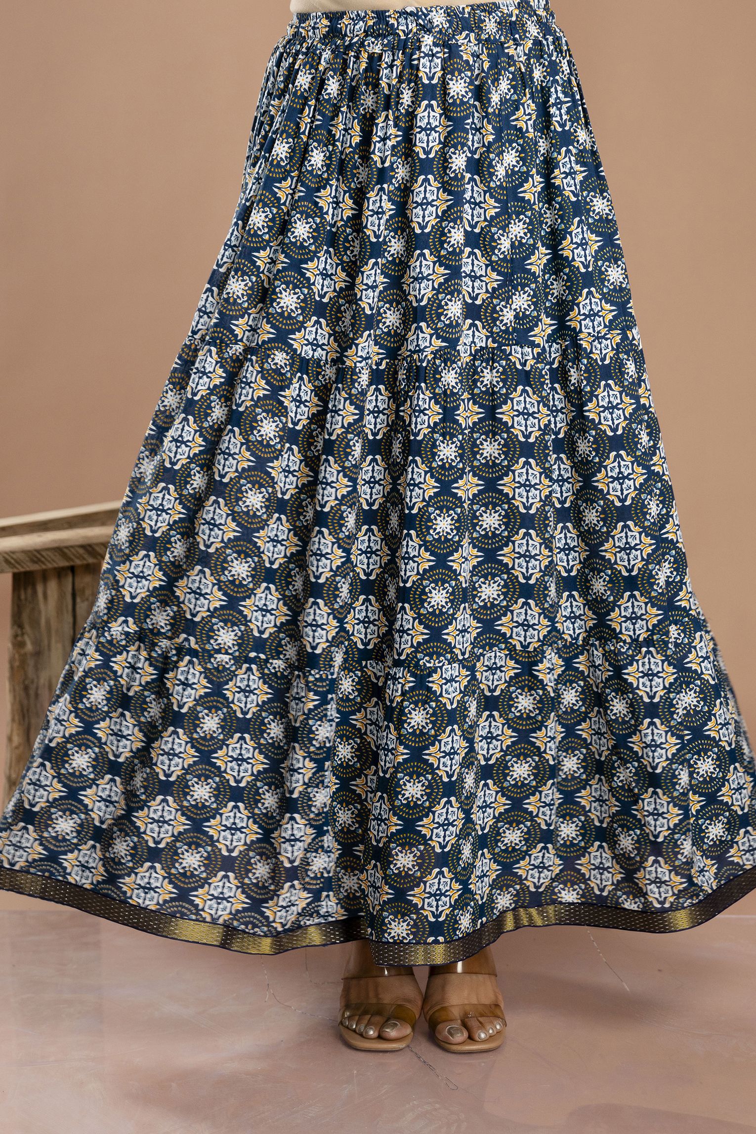 hopely Women Printed Tiered Multicolor Skirt-picture-11