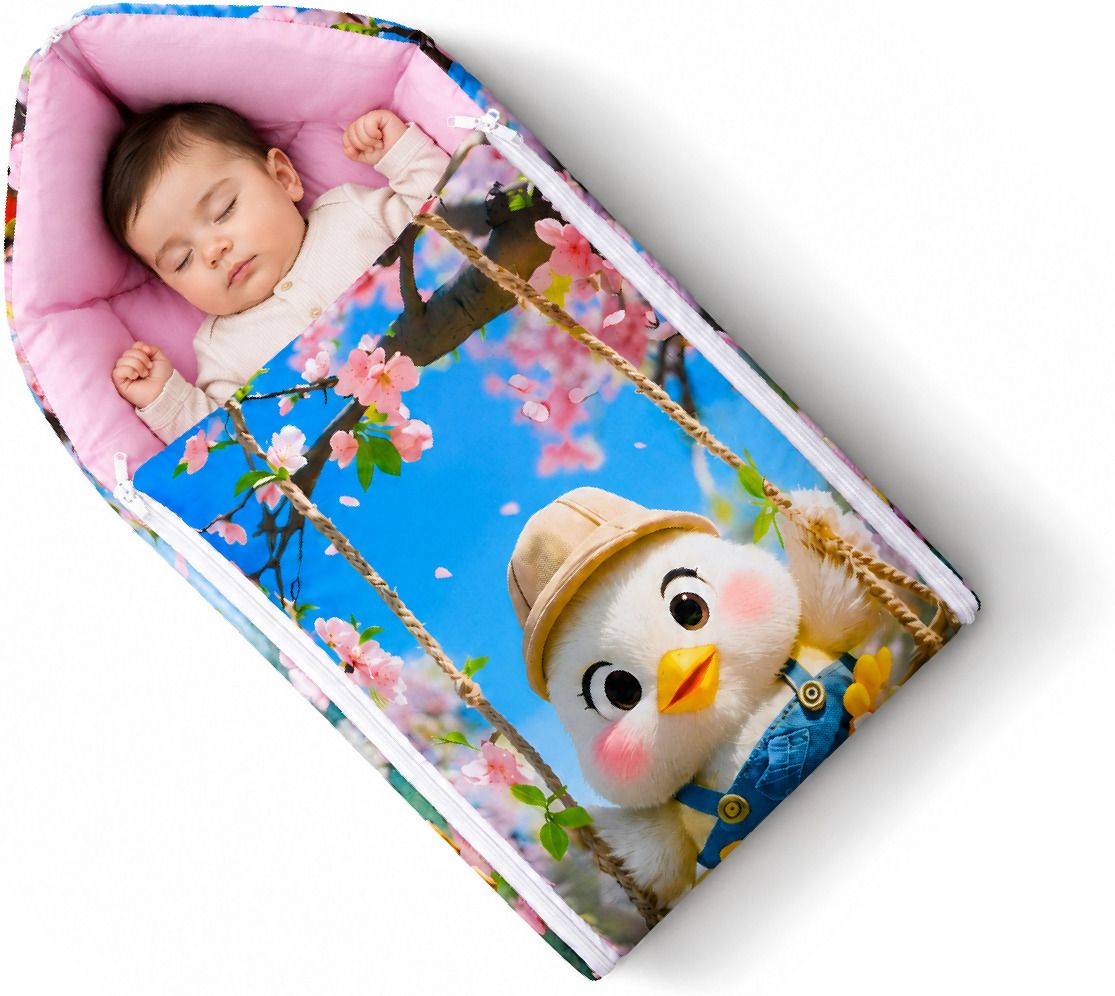 kajaru Cotton Printed 3-in-1 Baby Sleeping Bag & Carry Nest | 0–6 Months, Unisex Sleeping Bag-picture-12