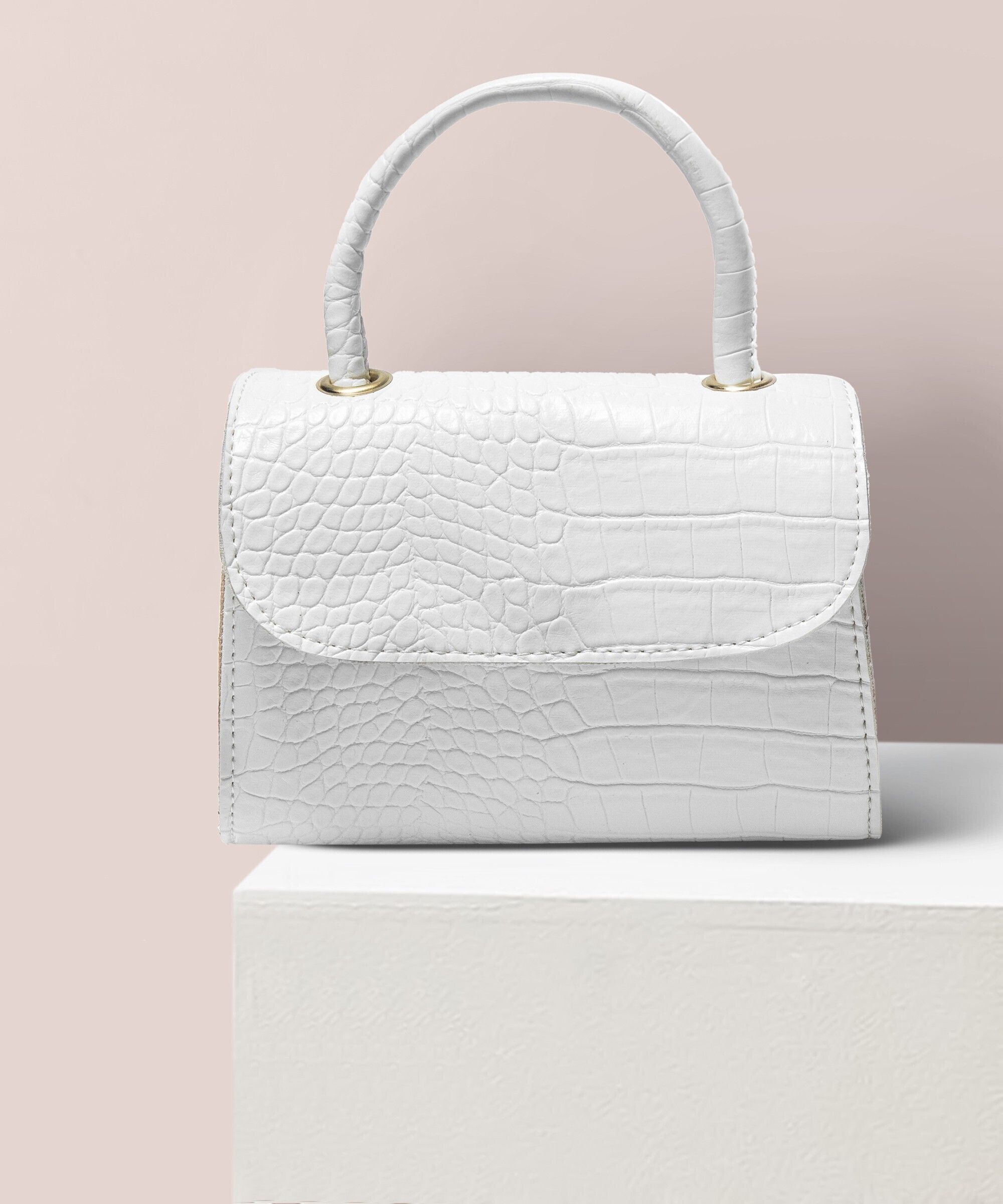 donicy White Women Sling Bag - Mini Stylish Croco Slingbag-picture-25