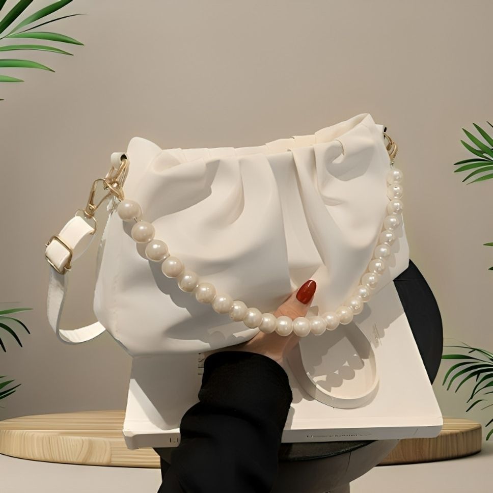 White Women Sling Bag Korean Style Shoulder Sling Bag Women Crossbody Bag With Handle Stylish Handbag