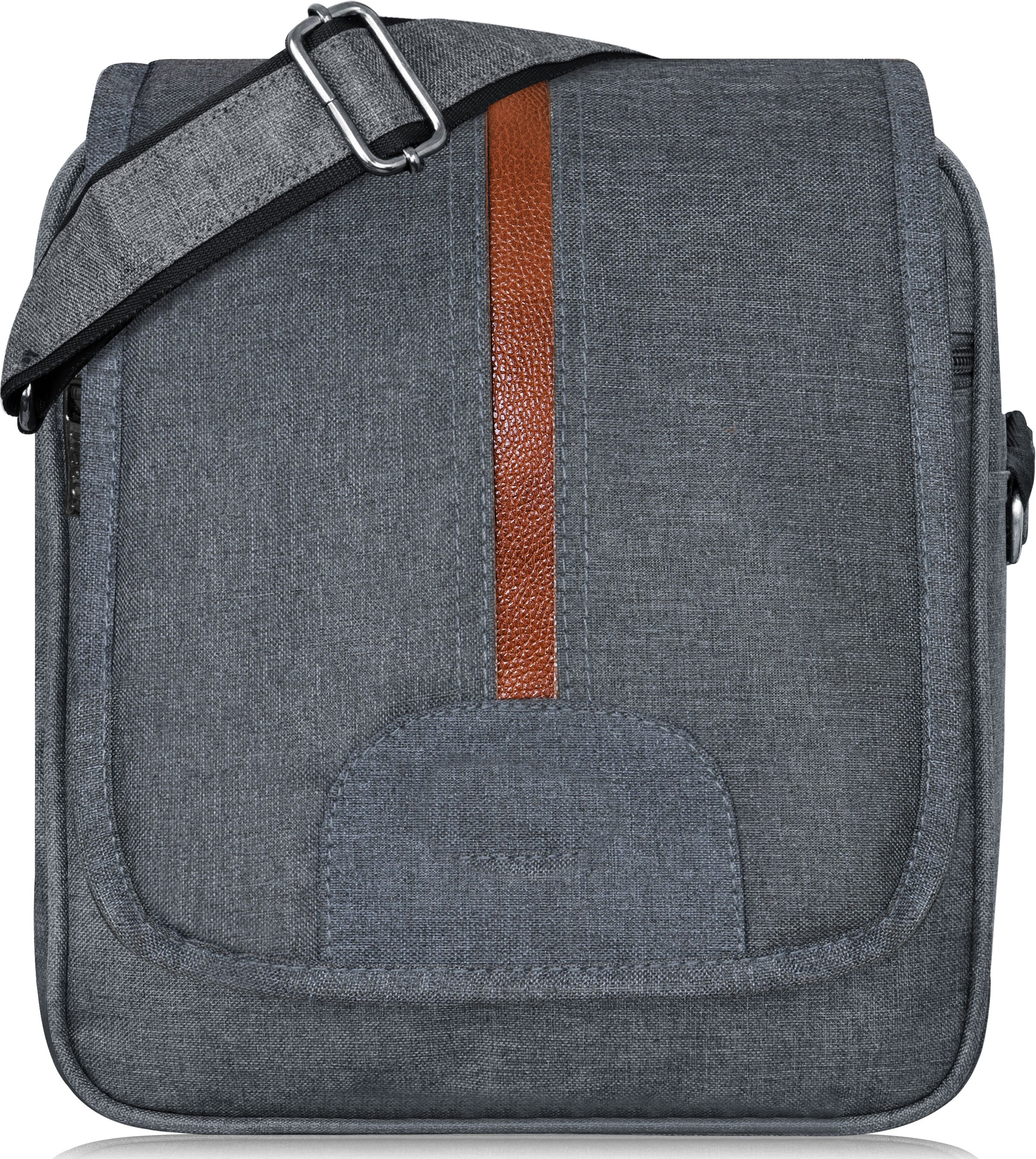 maitry collection Grey Men & Women Sling Bag Grey Casual Linen Textured Cross Body Sling Bag For Men SL07-picture-38