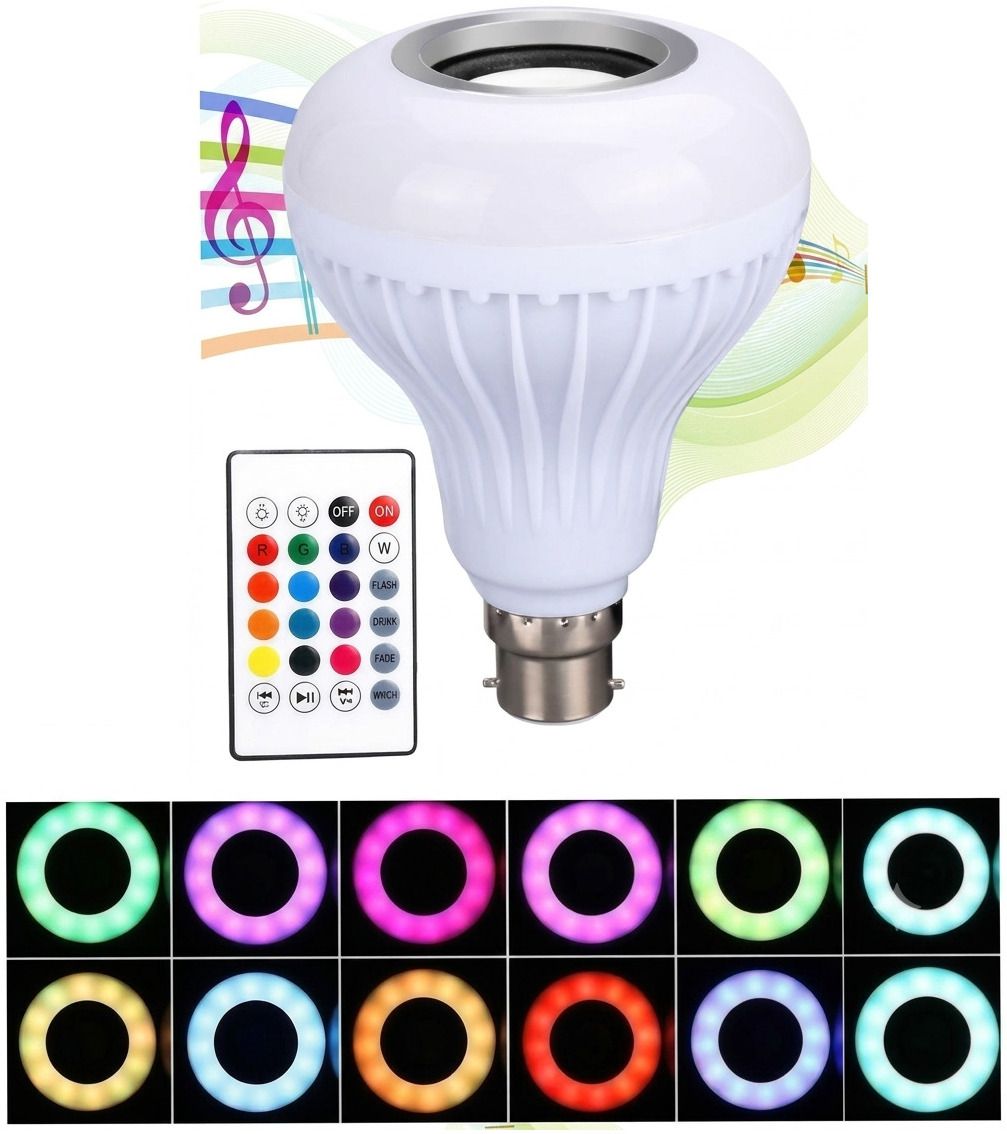 KASHPLOZE LED Music Bulb 12W B22 Bluetooth Speaker RGB Smart Light with Remote Control Smart Bulb-image-25