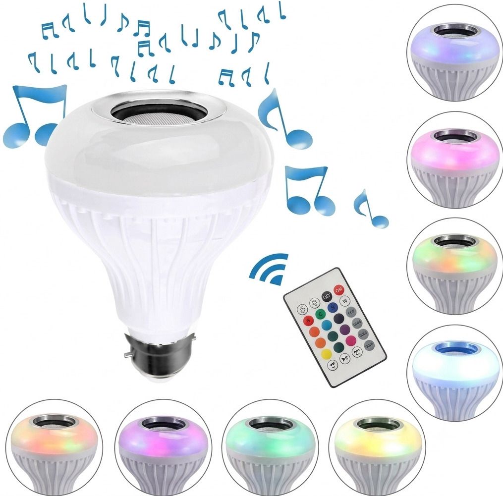 KASHPLOZE Smart RGB LED Music Bulb 12W B22 Bluetooth Speaker With Remote Control Light Smart Bulb-image-26