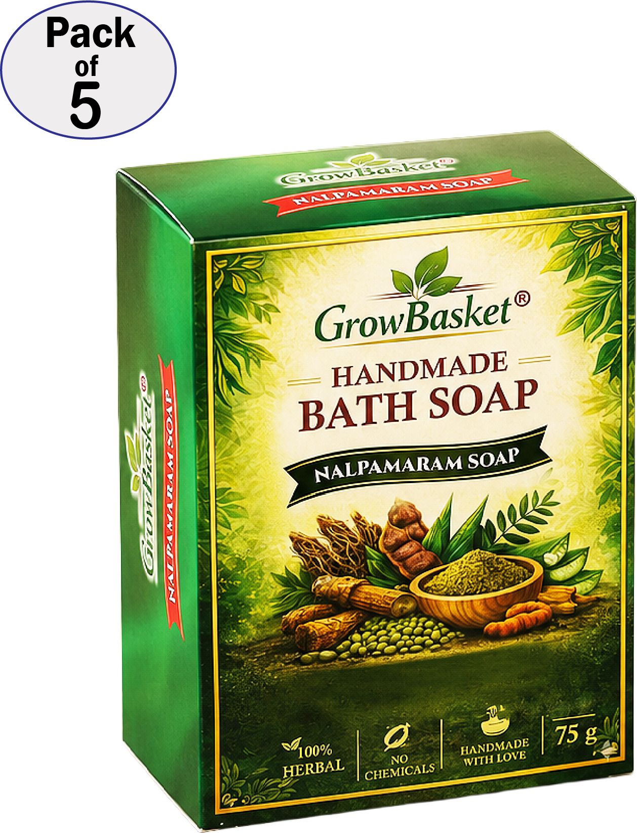 grow basket Kerala Nalpamaram Handmade Soap for Daily Bath Natural Herbal Care-picture-15