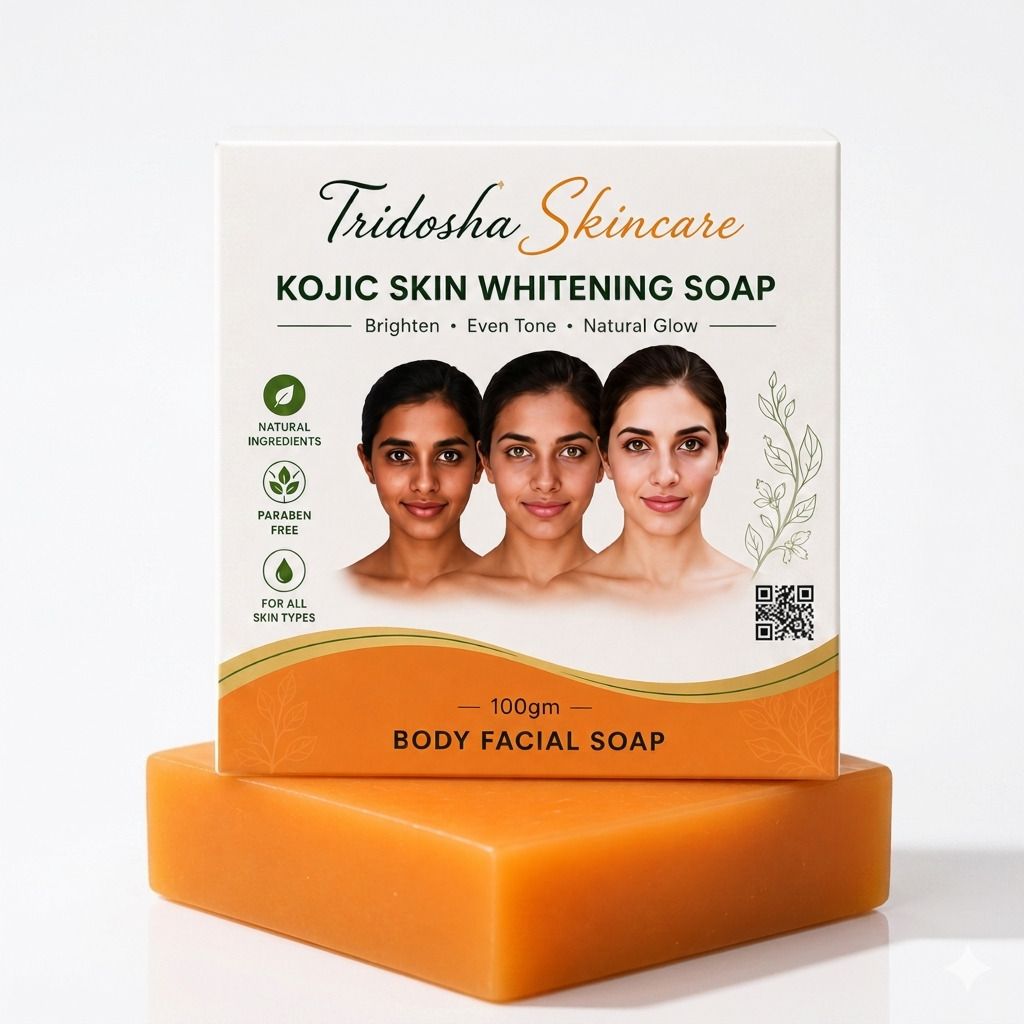 tridosha Kojic Acid Soap for Brightening Skin Face & Body De Tan Soap-picture-15