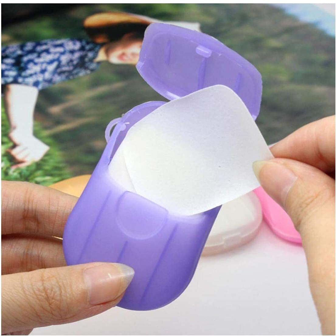 modinity 1 Boxes 20 Pcs Soap Mini Bath Slice Sheet Scented Foaming Paper Soap for Travel-picture-23