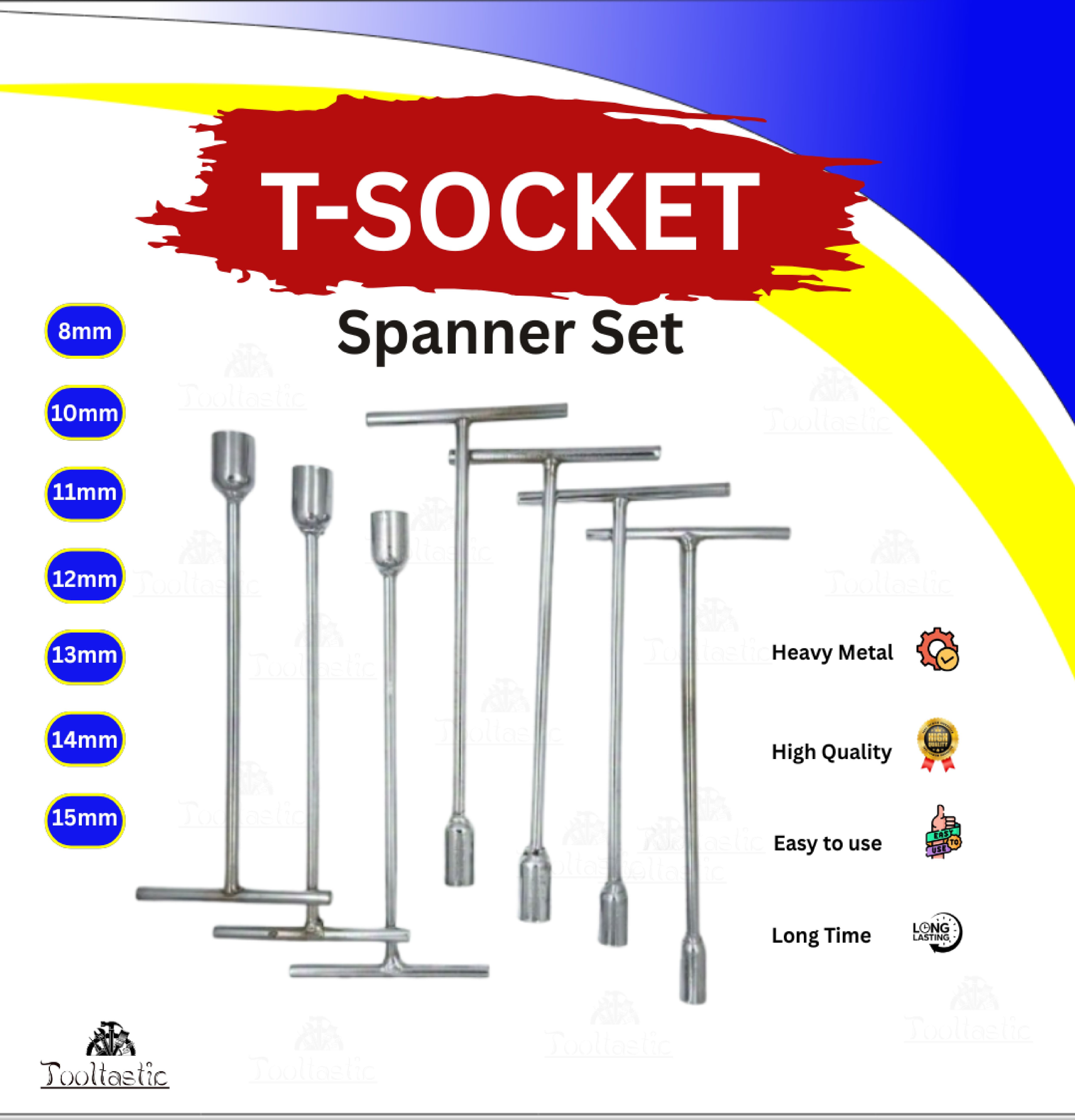 tooltastic TS7O STEEL T SPANNER - 8MM, 10MM, 11MM, 12MM, 13MM, 14MM, 15MM I EASY TO USE. Socket Set-picture-0