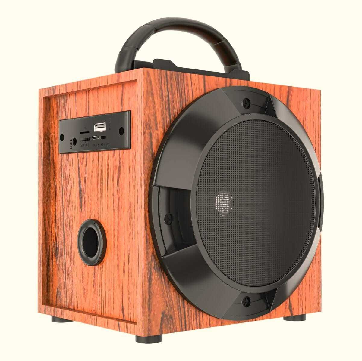 sykz PROJECTER SERIES BLUETOOTH WOODEN SPEAKER WITH TORCH 200 W Bluetooth Party Speaker-image-4