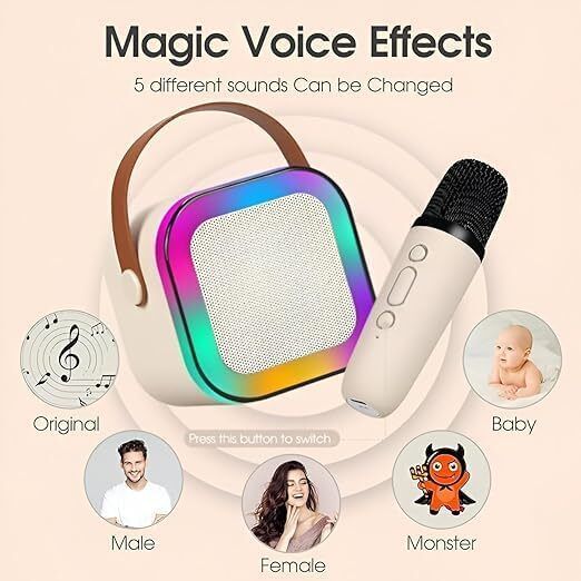 Your Personal Stage Awaits Karaoke Speaker with Microphone and Dynamic LED Light-image-37