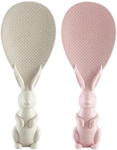 marmoris ecom Rabbit Handle Rice Spoon, Non Stick Bunny Design Serving Spoon Scoop for Kitchen Plastic Serving Spoon Set-picture-15