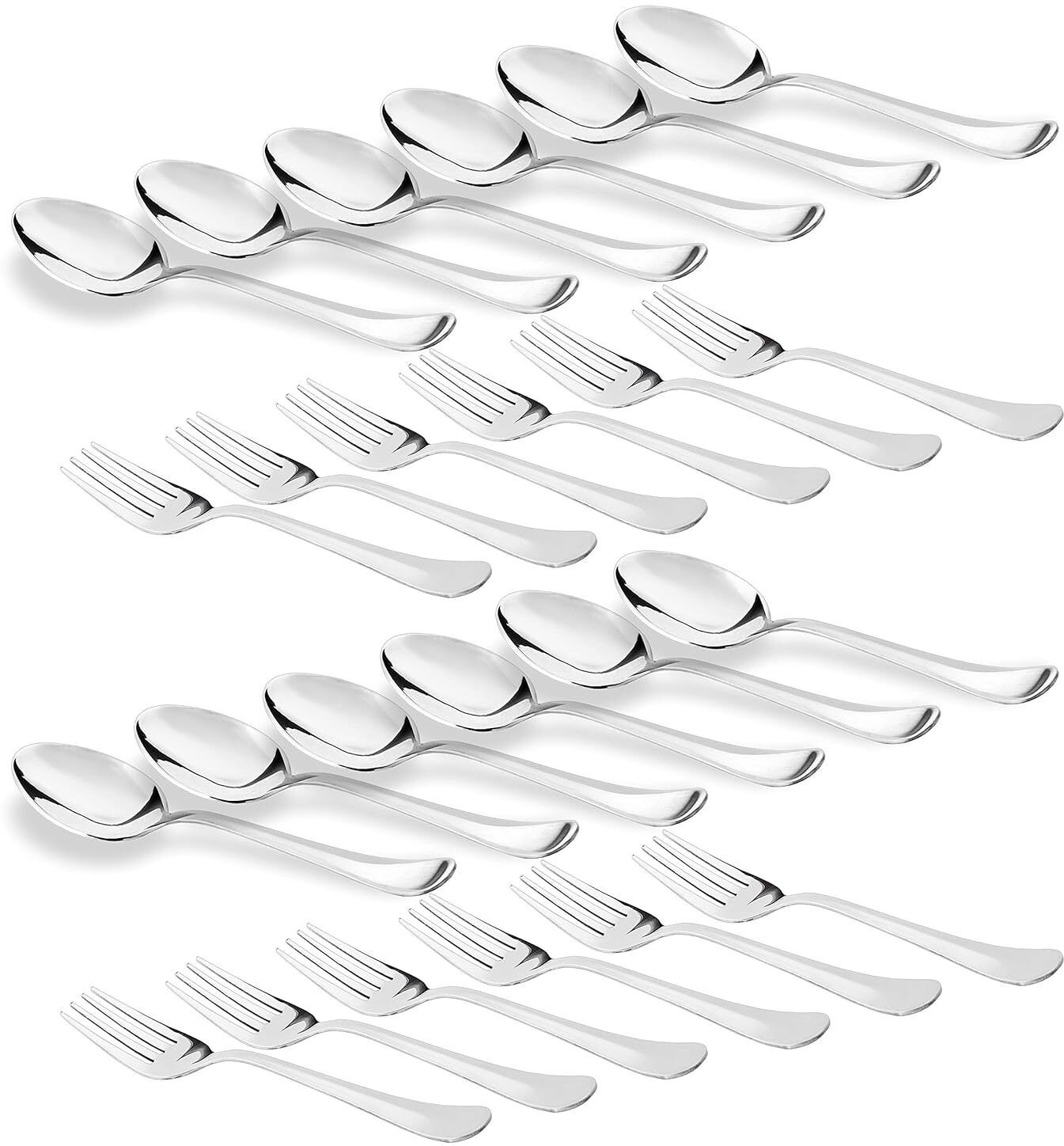 ideal prime Elegant Mirror Finish Stainless Steel Spoon & Fork 17 c m Long (12 Pieces Each) Stainless Steel Cutlery Set-picture-16