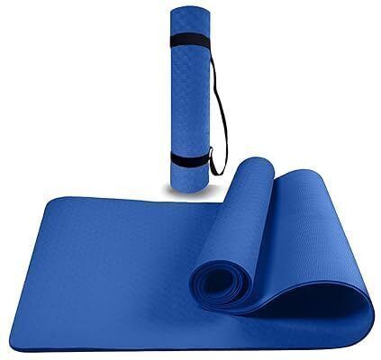 EcoFriendly Exercise Gym & Yoga Mats 4mm Blue For Men & Women Blue 4 mm_QTY -1 Multicolor 4 mm Yoga Mat-image-21