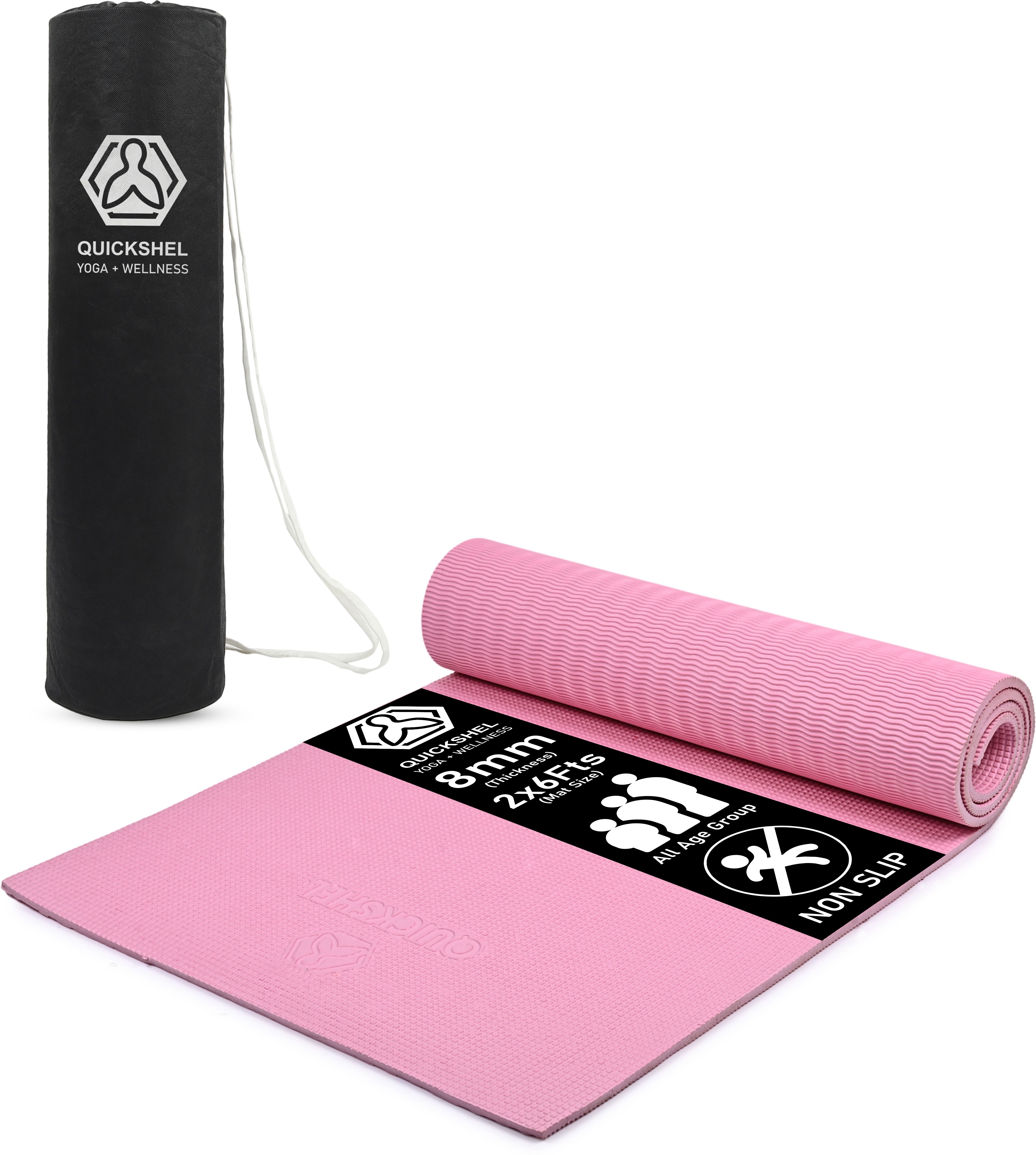 6mm EVA Eco Friendly Anti Slip Home Exercise Workout for Men Women with Bag Pink 6 mm Yoga Mat